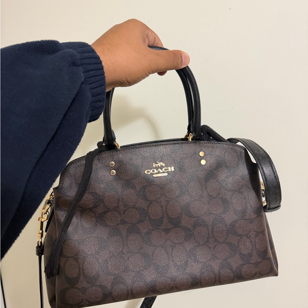 Coach Signature Brown and Black Satchel
